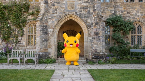 Pikachu, a Pokémon character, outside Nymans in West Sussex